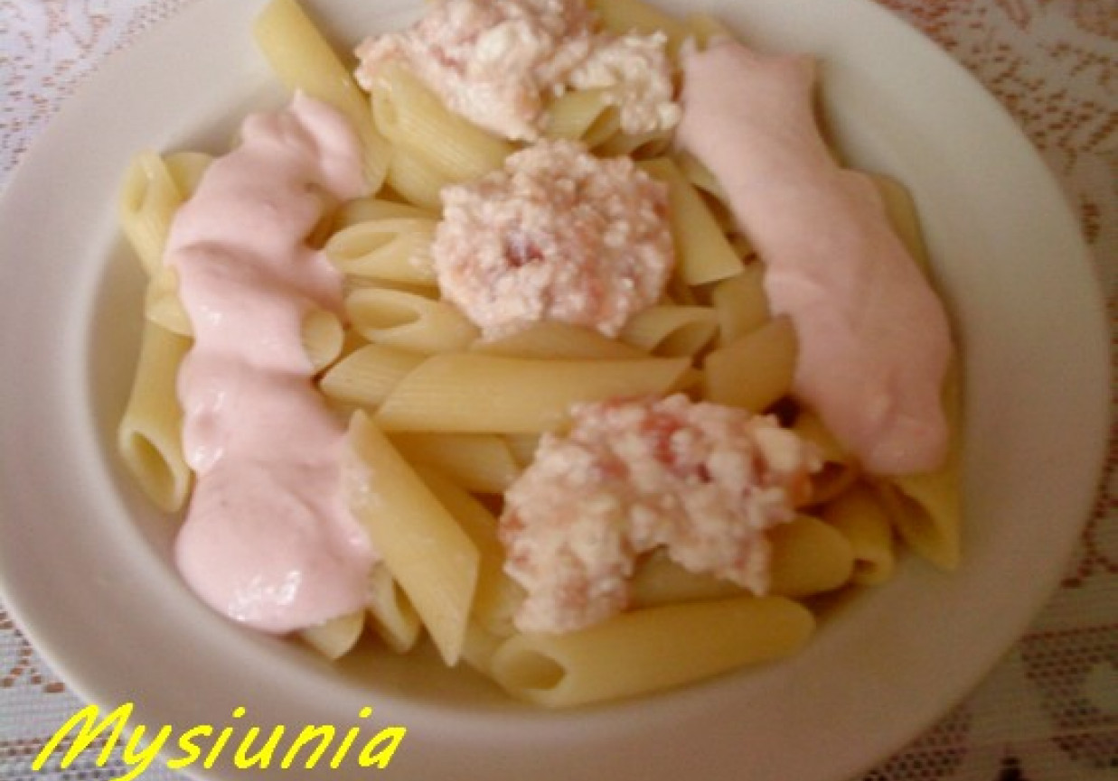 Penne z twarożkiem na słodko foto
