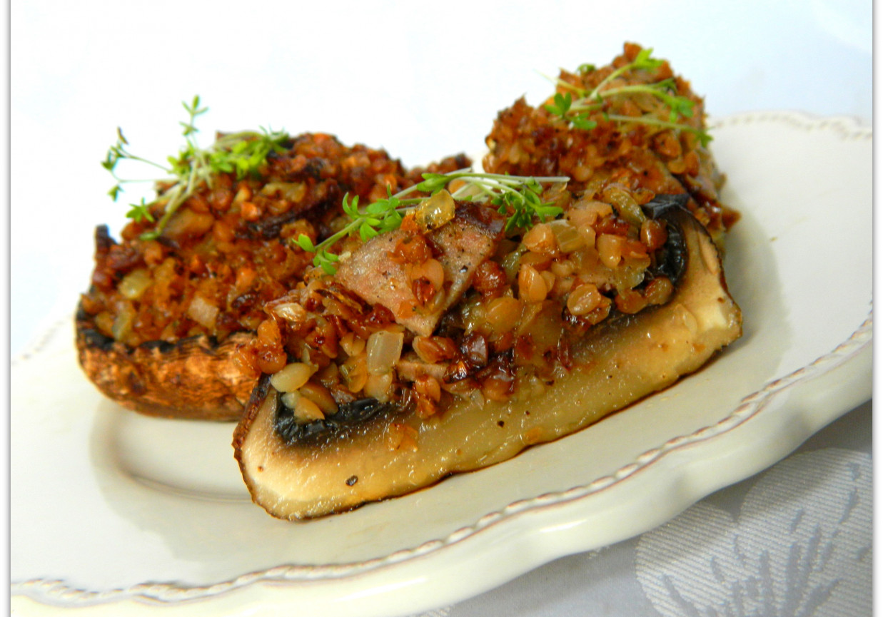 Pieczarki portobello zapiekane z kaszą DoradcaSmaku.pl