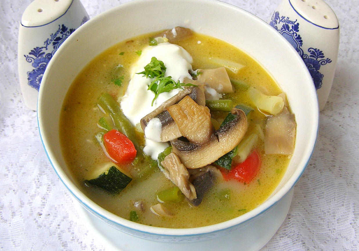 pieczarkowo-warzywna zupa na maśle z serkiem topionym.... foto