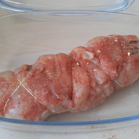 Krok 4 - Pieczeń z kurczaka nadziewana miesem mielonym foto