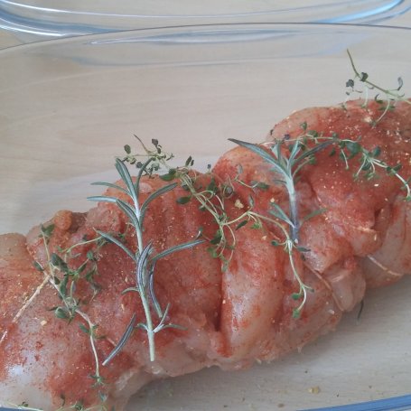 Krok 5 - Pieczeń z kurczaka nadziewana miesem mielonym foto
