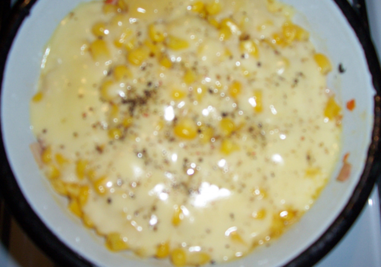 pieczona mortadela z serem żółtym foto