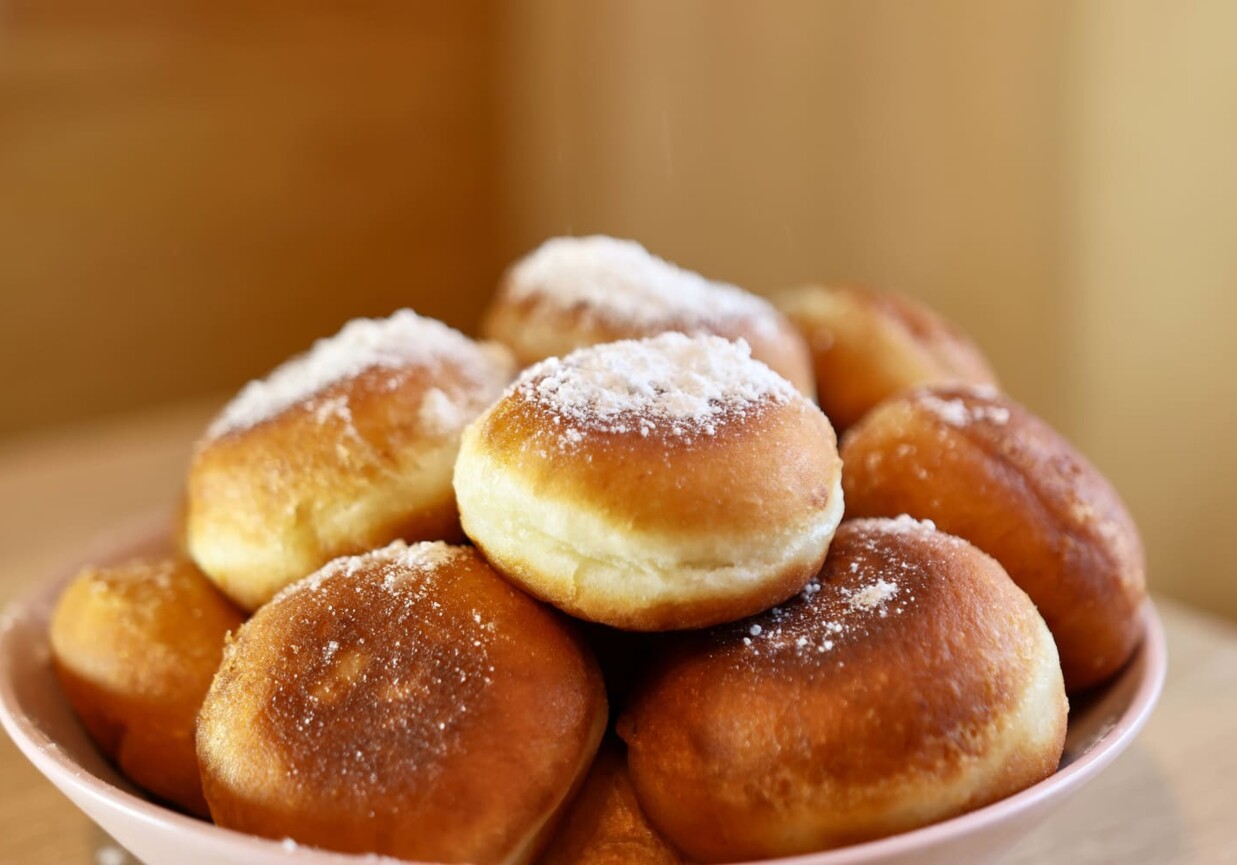 Pieczone pączki z waniliowym mascarpone foto