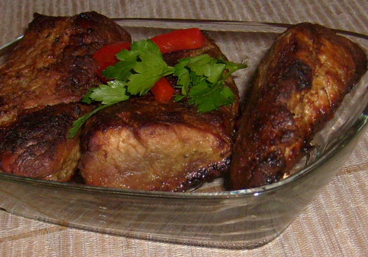 Pieczone polędwiczki wieprzowe w musztardzie foto