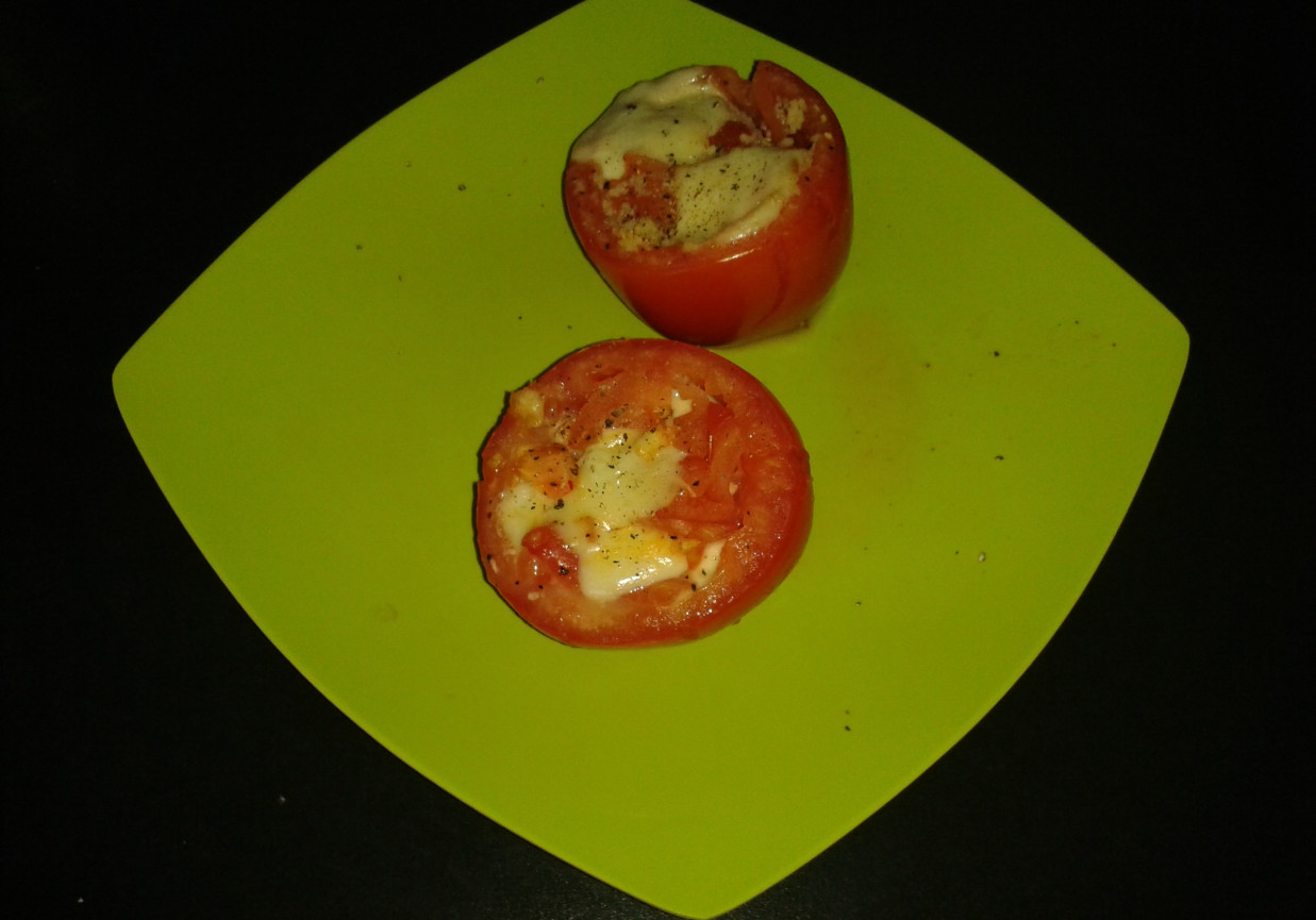 Pieczone pomidory z mozarella foto