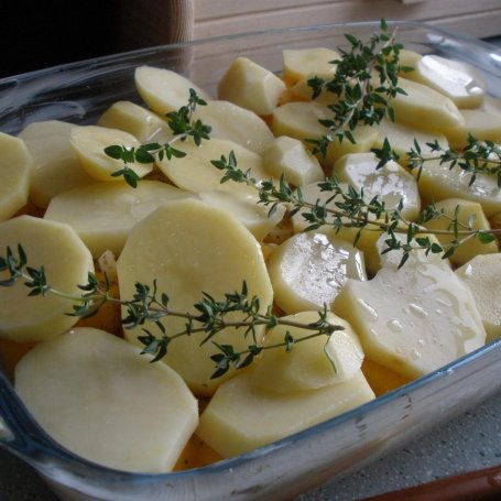 Krok 5 - Pieczone ziemniaki z dynią w marynacie foto