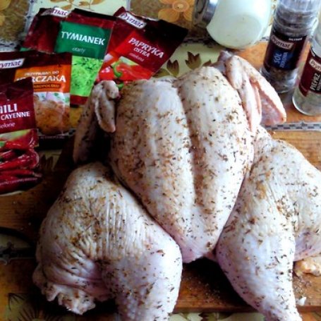 Krok 1 - Pieczony kurczak na warzywach foto