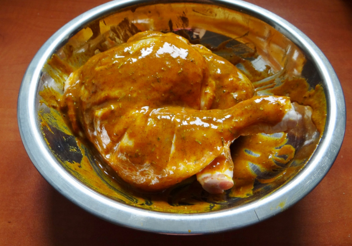 Pieczony kurczak w marynacie miodowo-musztardowej foto