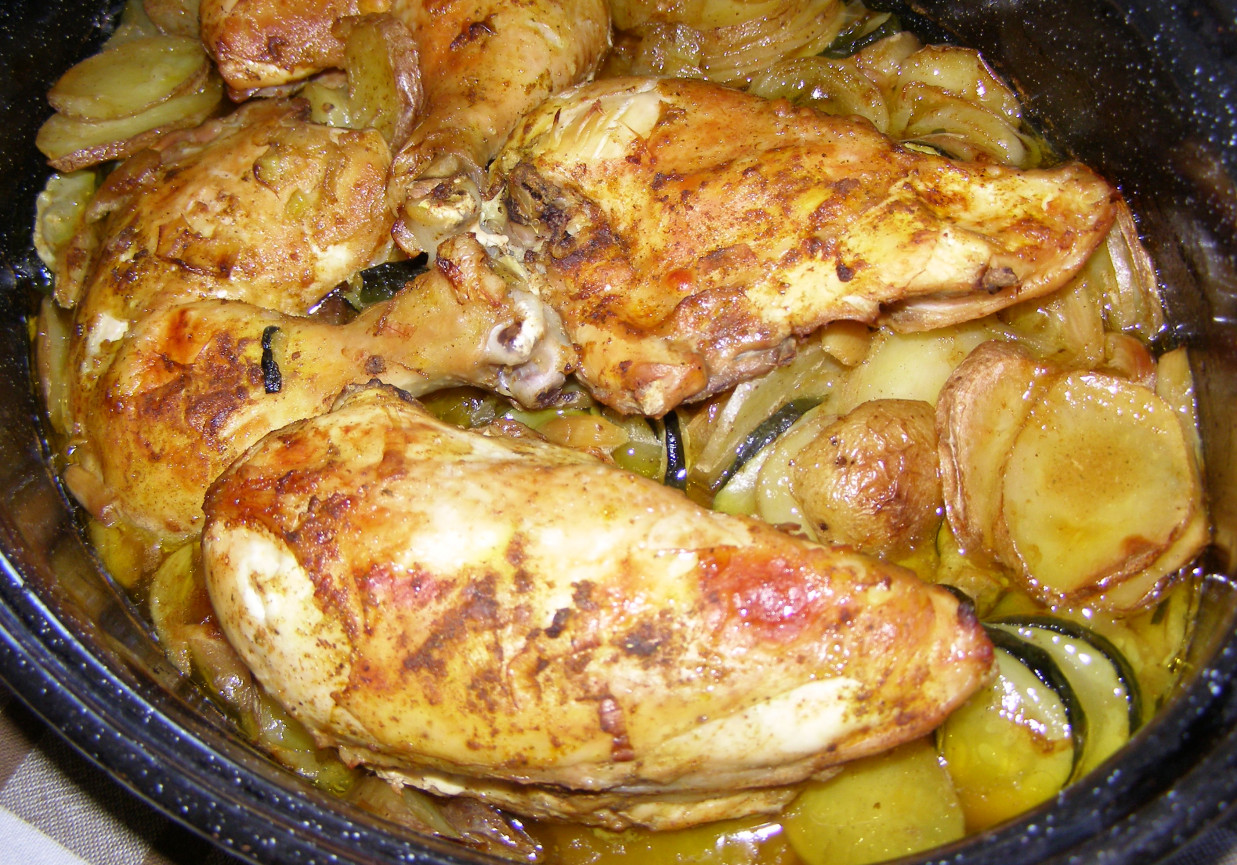 pieczony kurczak w party dip meksykański z warzywami... foto