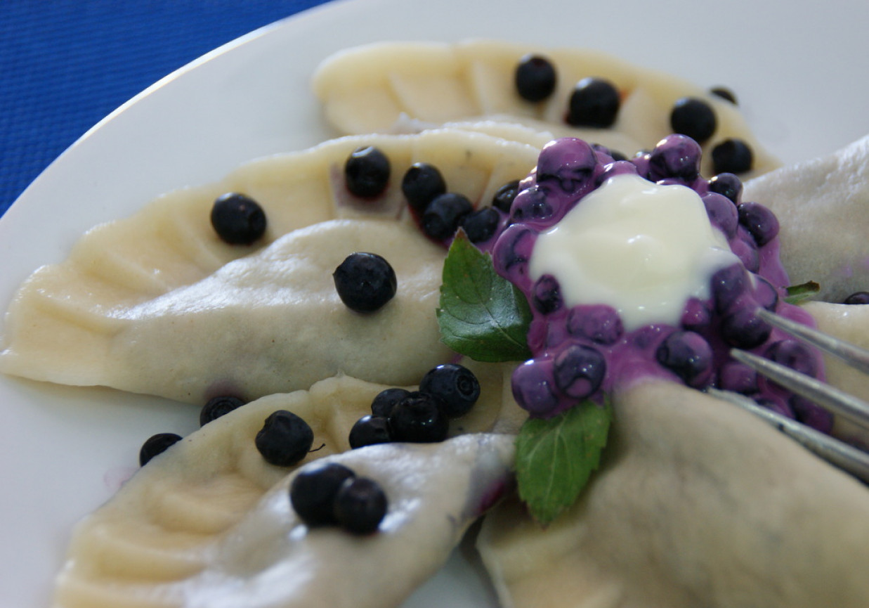 Pierogi jagodowe z twarogiem i miodem. DoradcaSmaku.pl