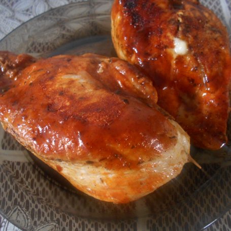 Krok 6 - Pierś z kurczaka z mozzarellą i pieczarkami foto