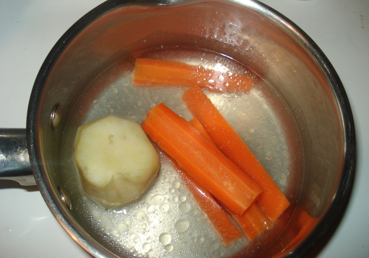Pierwsza zupka-z ziemniaczkiem i marchewką na wywarze mięsnym foto