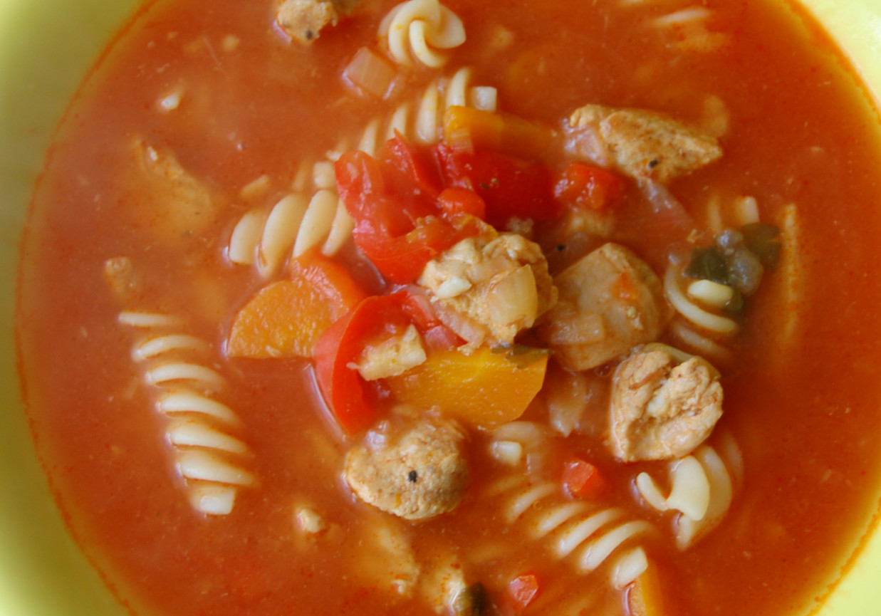 Pikantna zupa gulaszowa z makaronem foto