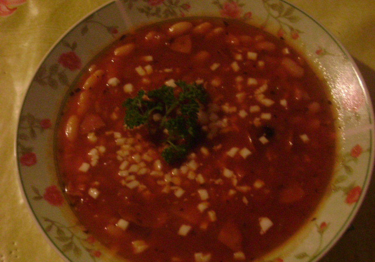pikantna zupa z fasolą foto
