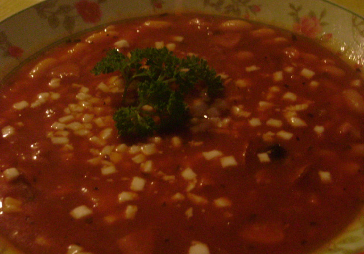 pikantna zupa z fasolą foto