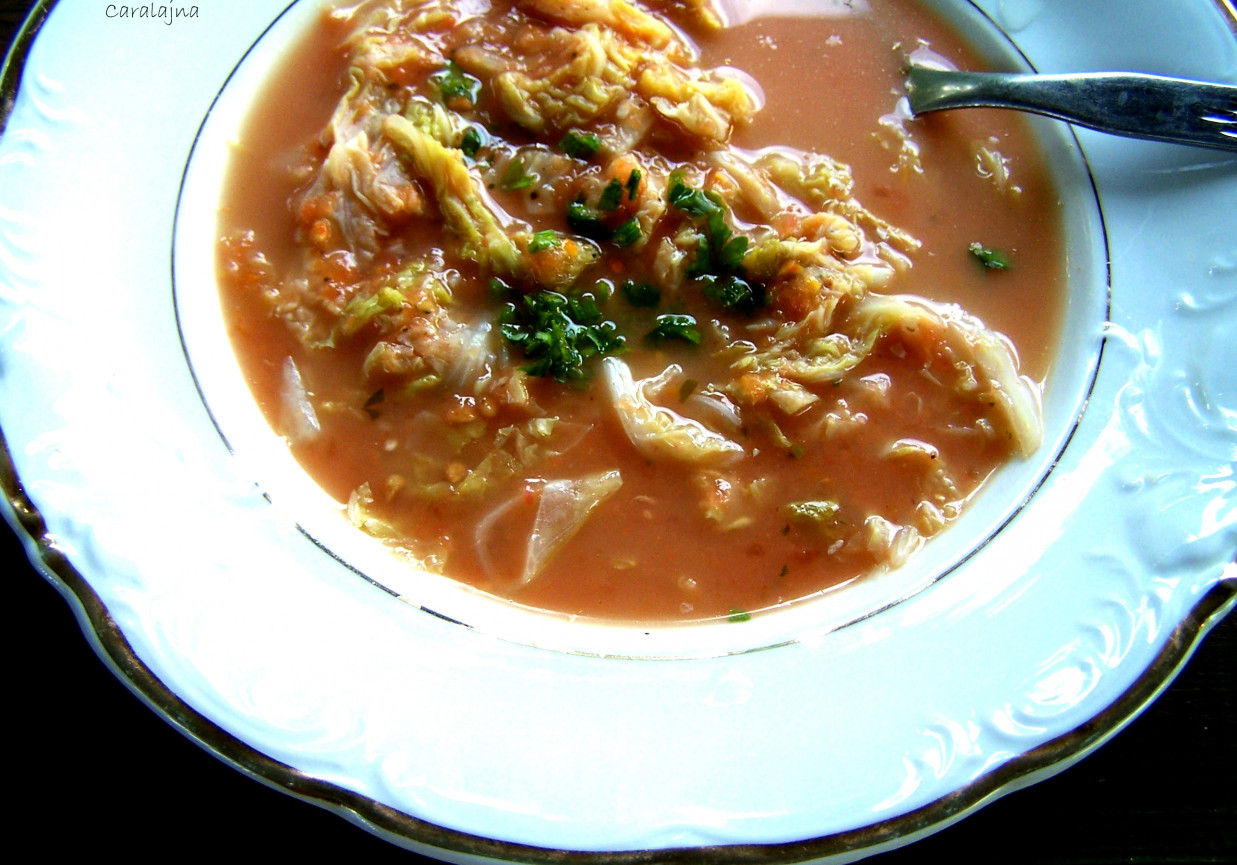 pikantna zupa z kapustą pekińską foto
