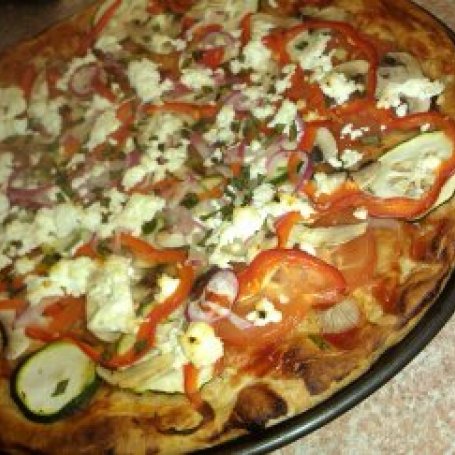 Krok 7 - Pizza pełnoziarnista z warzywami foto