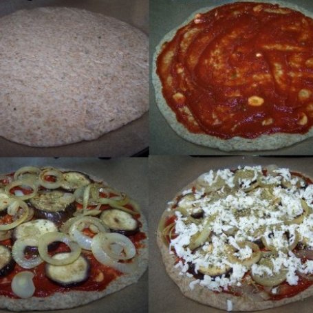 Krok 4 - pizza z bakłażanem na cienkim i chrupiącym chlebowym spodzie foto