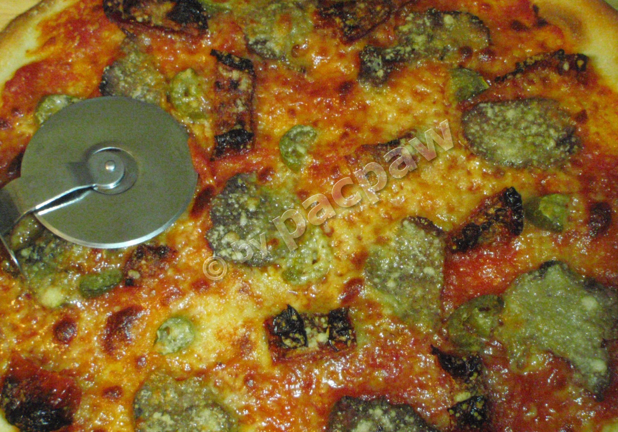 Pizza z grillowaną dziczyzną foto