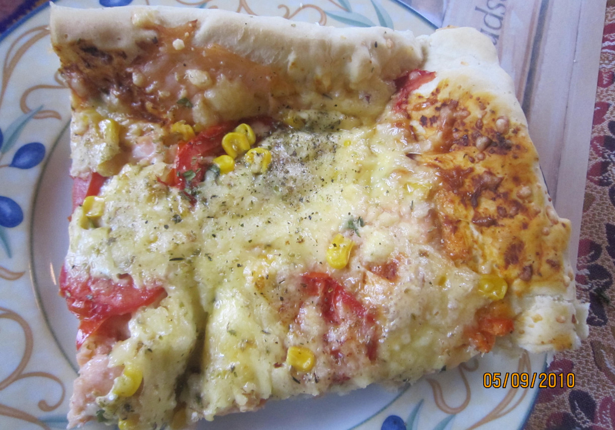 Pizza z łososiem i pietruszką foto
