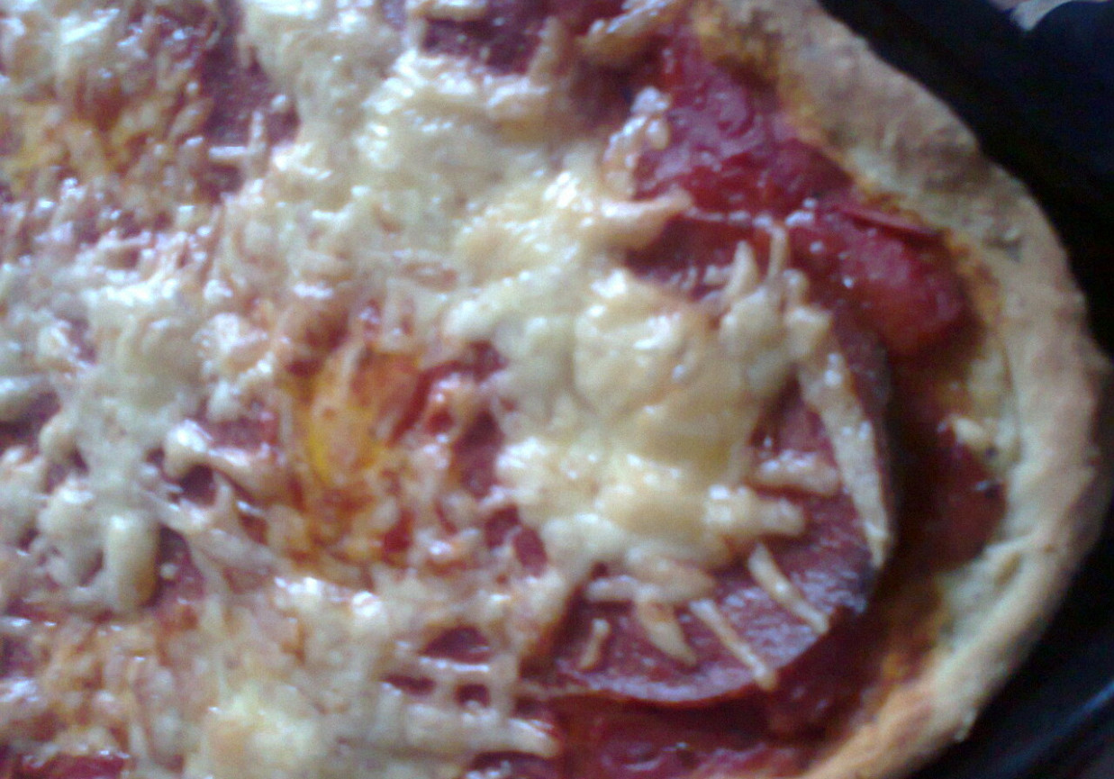 Pizza z salami i serem foto
