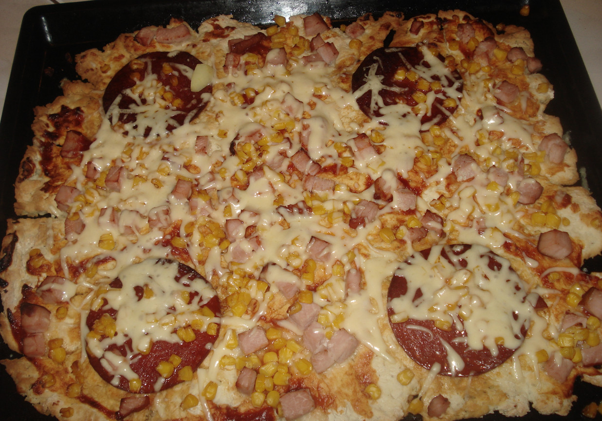 Pizza z salami i szynką :) foto