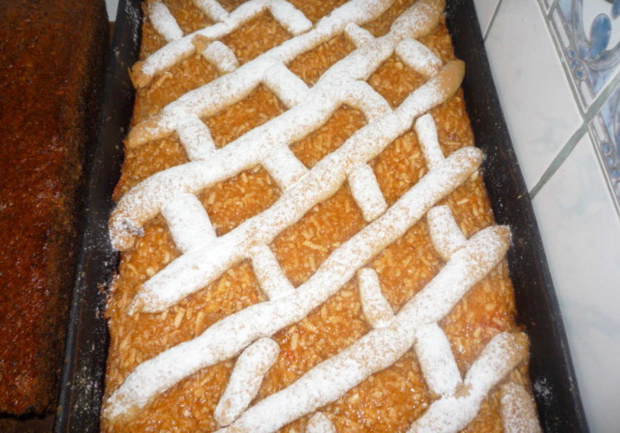 Placek z jabłkami i gruszkami foto