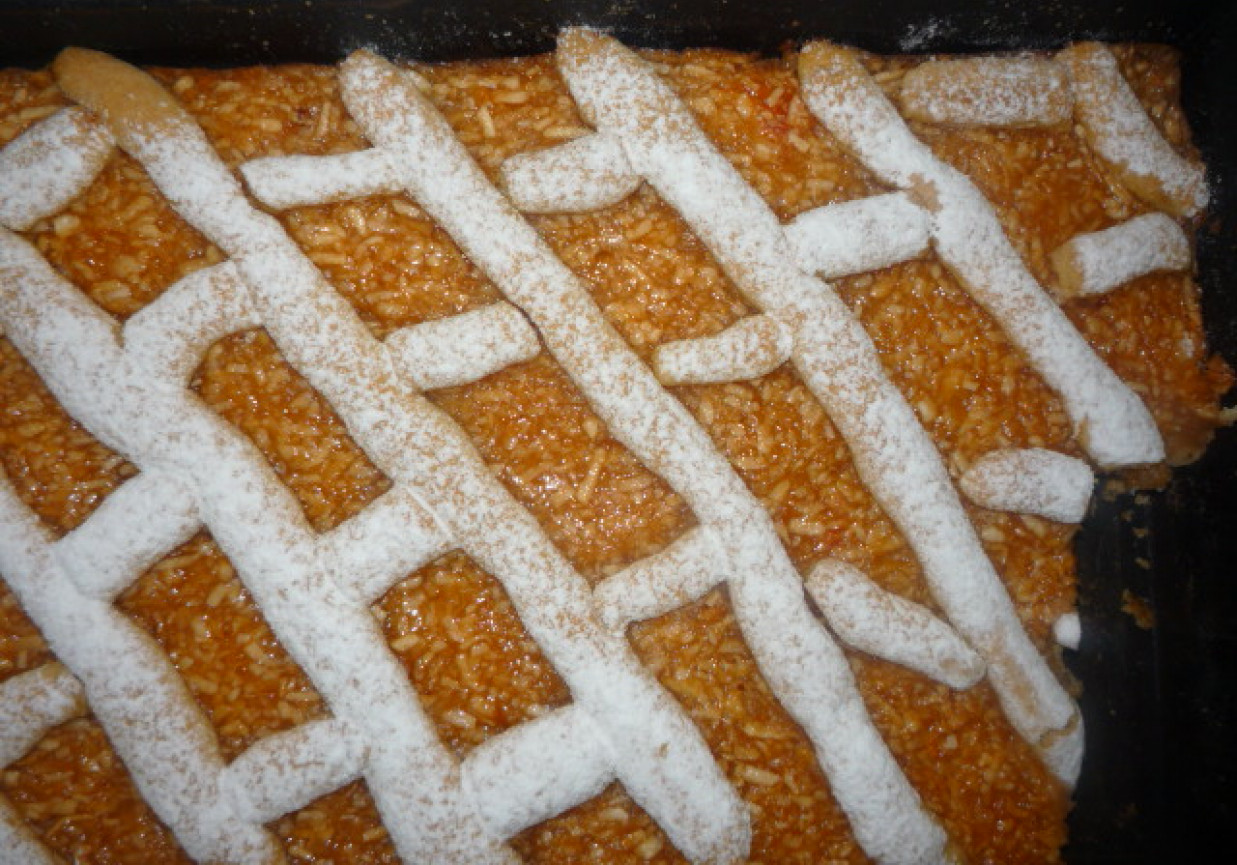 Placek z jabłkami i gruszkami foto