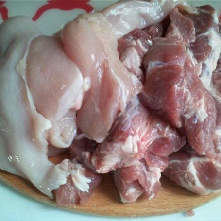 Krok 1 - Plastry mięsa  z pieczarkami i papryką foto