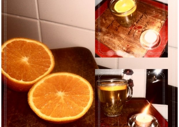 Fotografia przedstawiająca Pomarańczowa zielona herbata