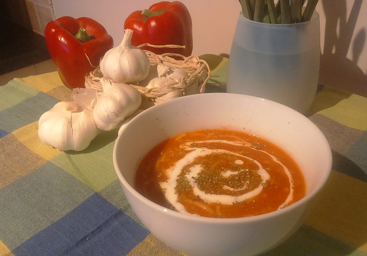 Pomidorowa ze świeżych pomidorów foto