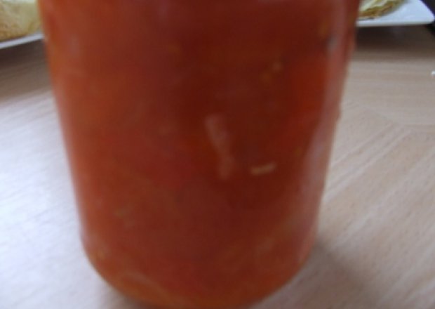 Fotografia przedstawiająca pomidorowe leczo do ryżu  - do słoików