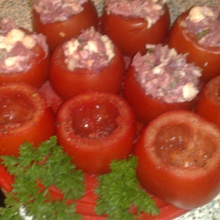 Krok 3 - pomidory faszerowane mięsem i mozarellą foto