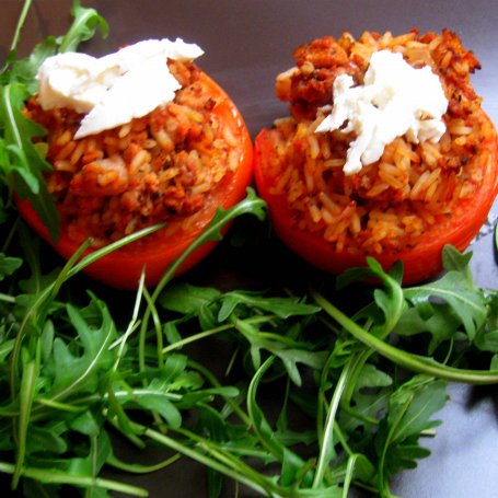 Krok 4 - Pomidory faszerowane mięsem z fetą foto