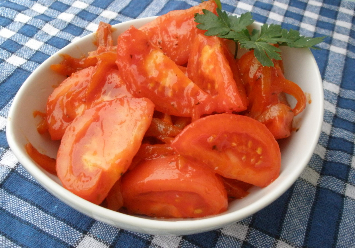 Pomidory w sosie miodowym foto
