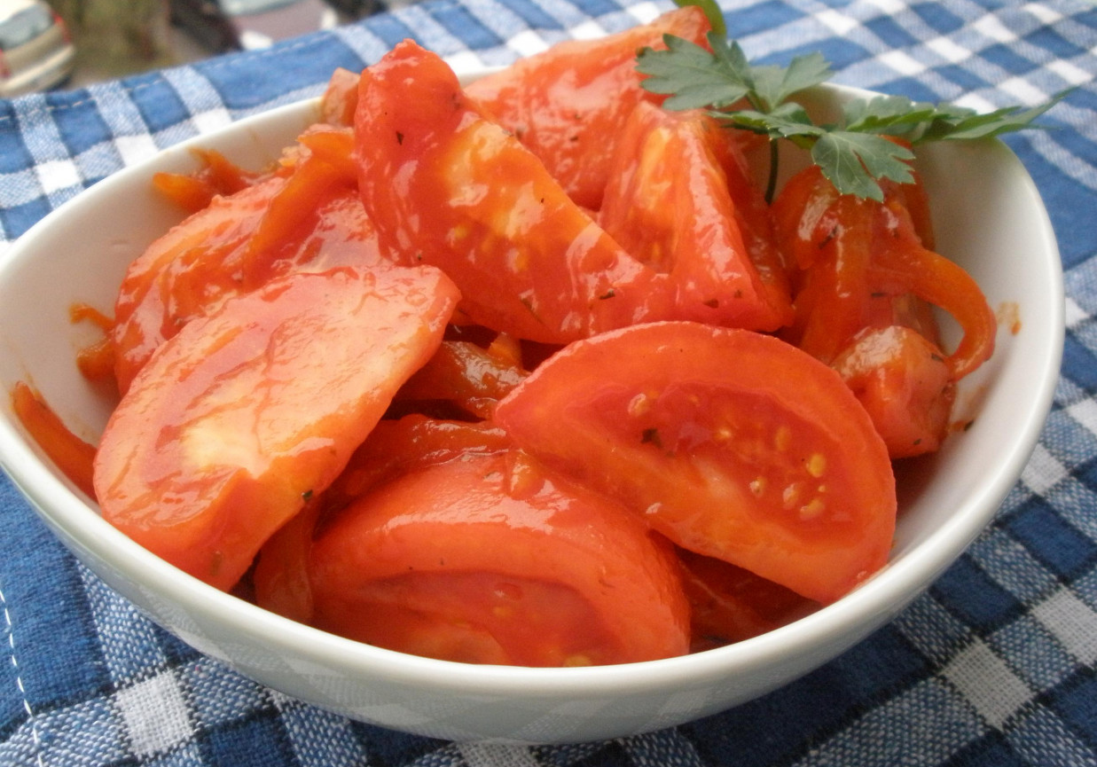 Pomidory w sosie miodowym foto