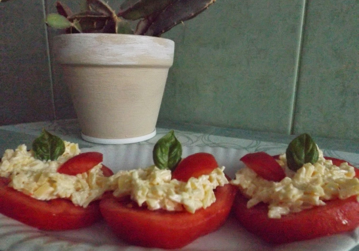 Pomidory z pastą serową-czosnkową  foto
