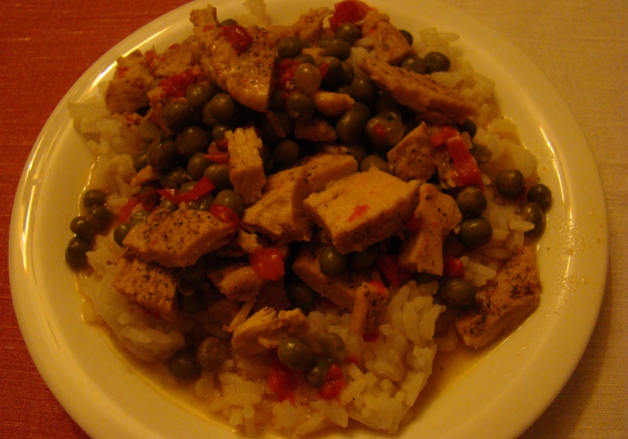 Potrawka z ryżu i schabu foto