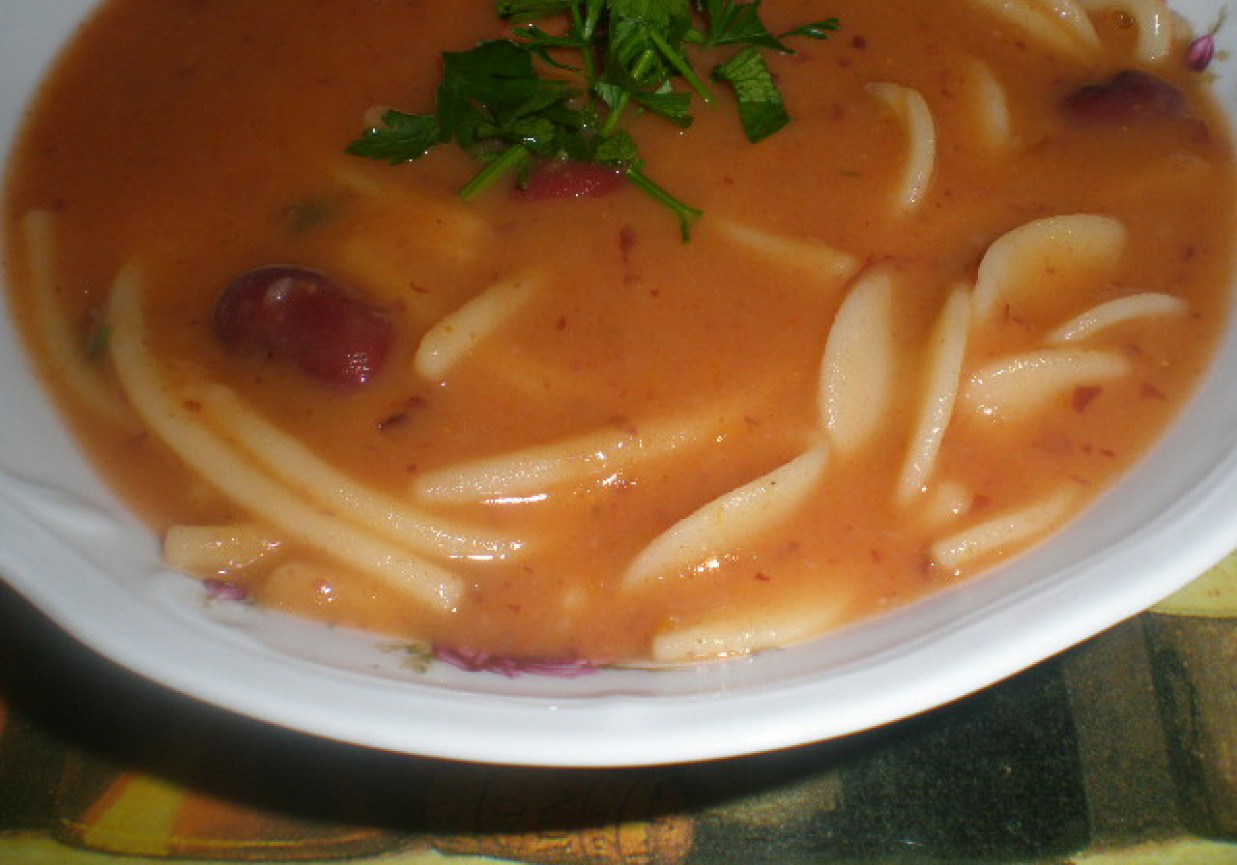 Pożywna zupa z czerwonej fasoli foto