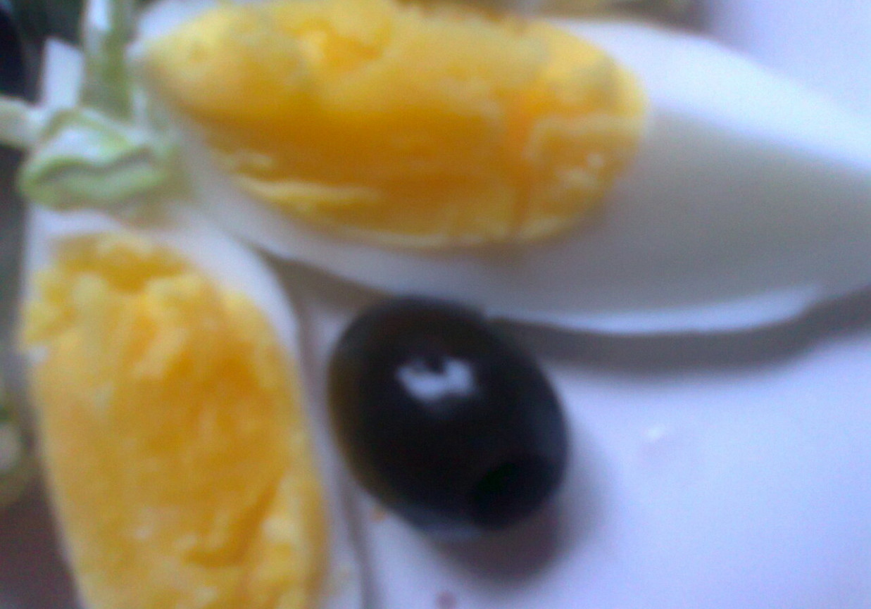 przystawka z jajek, oliwek i sałatki wiosenej foto