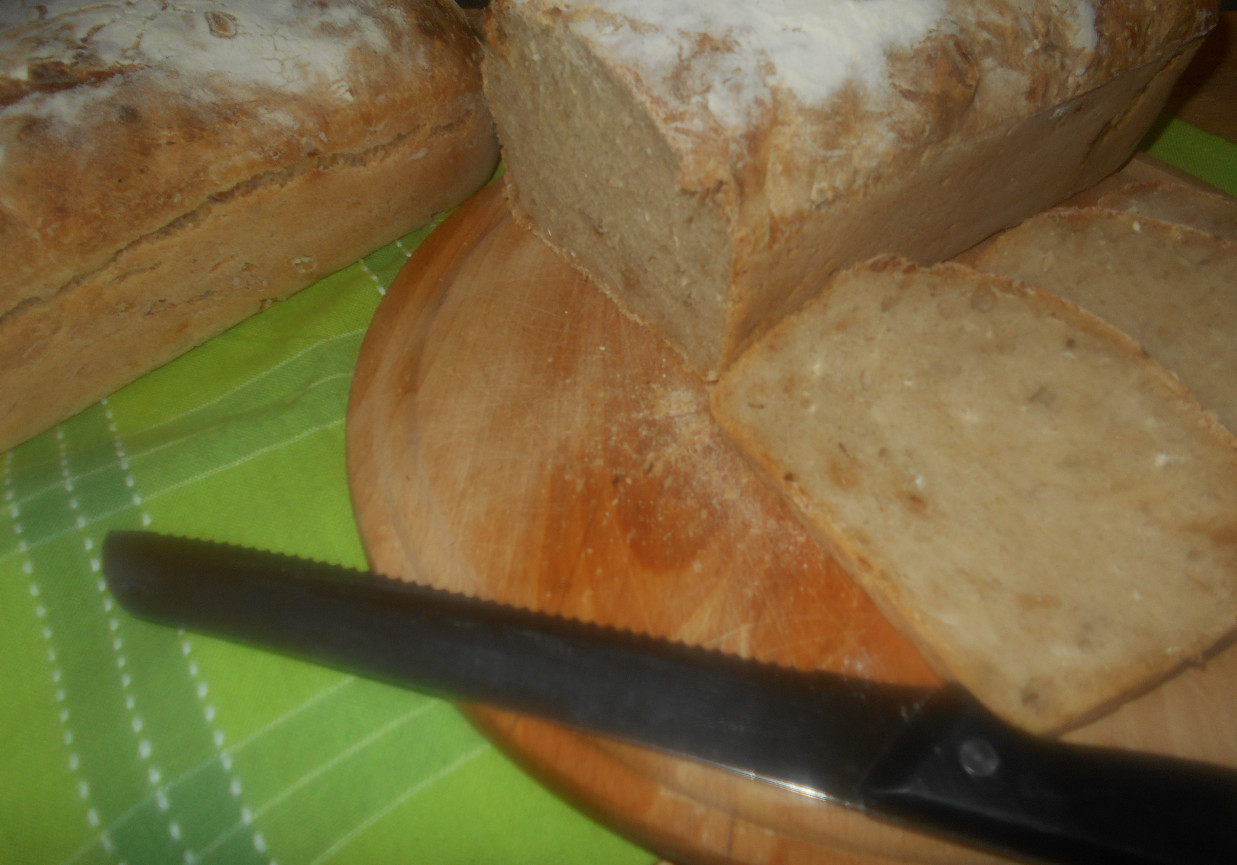 Pszenny chleb na zakwasie z kalarepką i cebulą foto