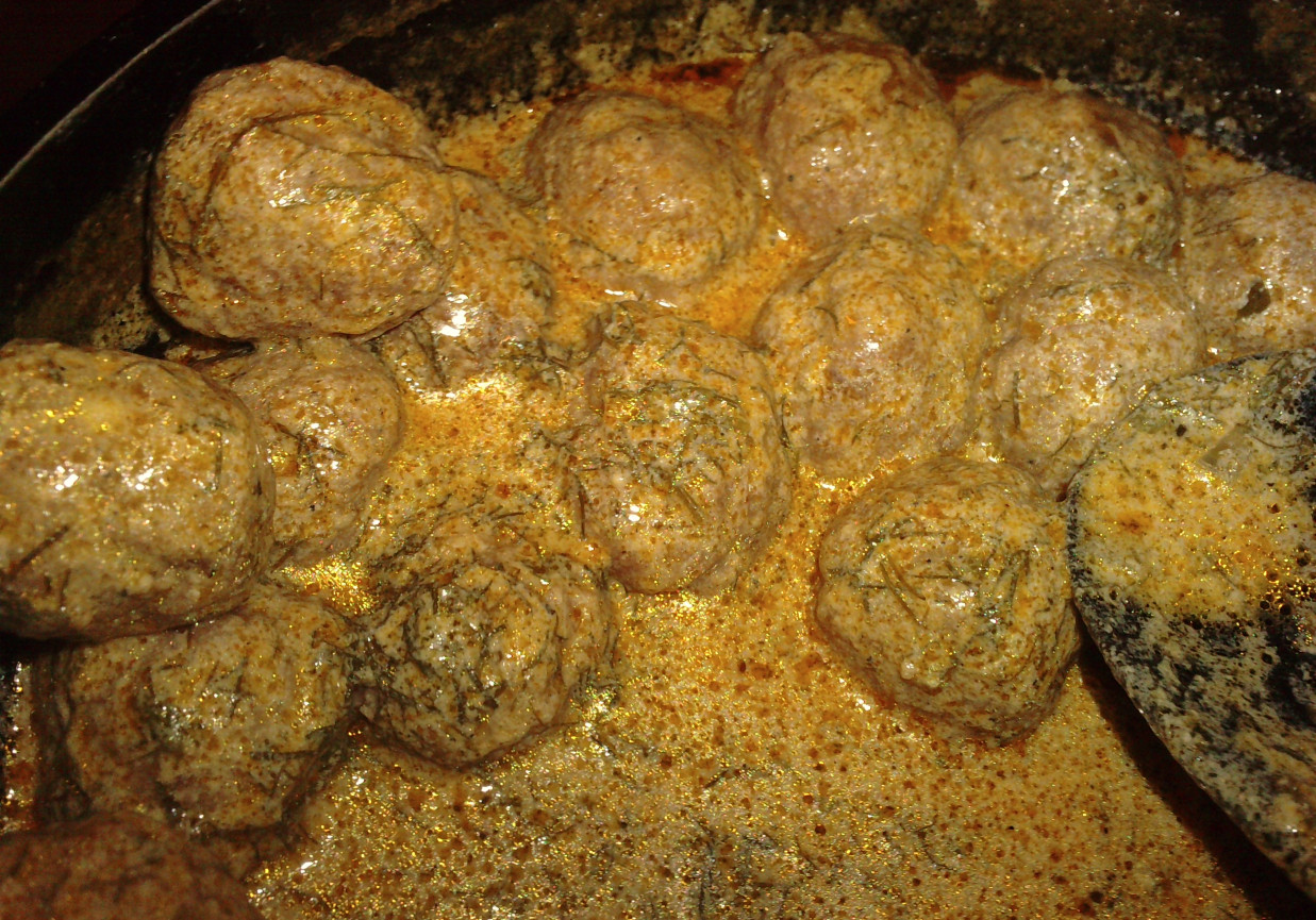 Pulpeciki indycze w sosie koperkowym z papryką chili foto