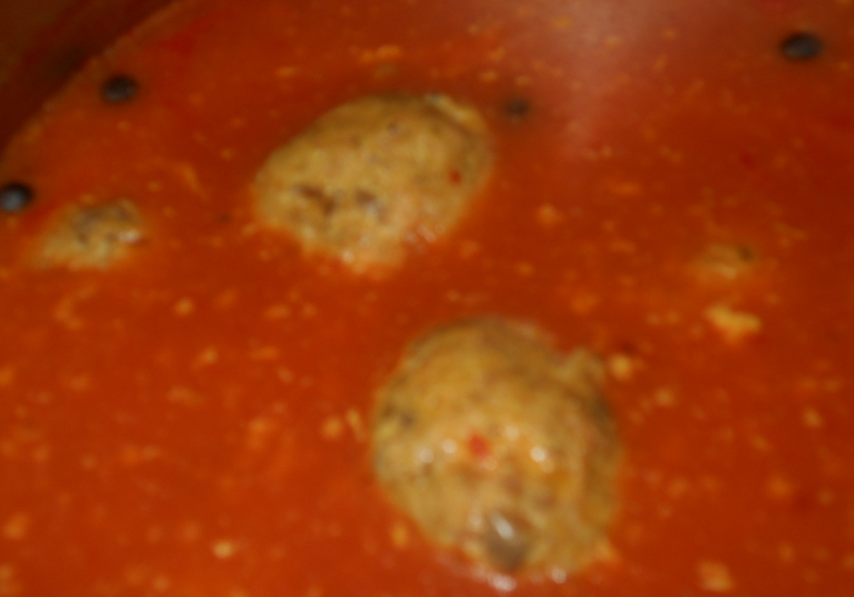 Pulpeciki z pieczarkami w sosie pomidorowym foto