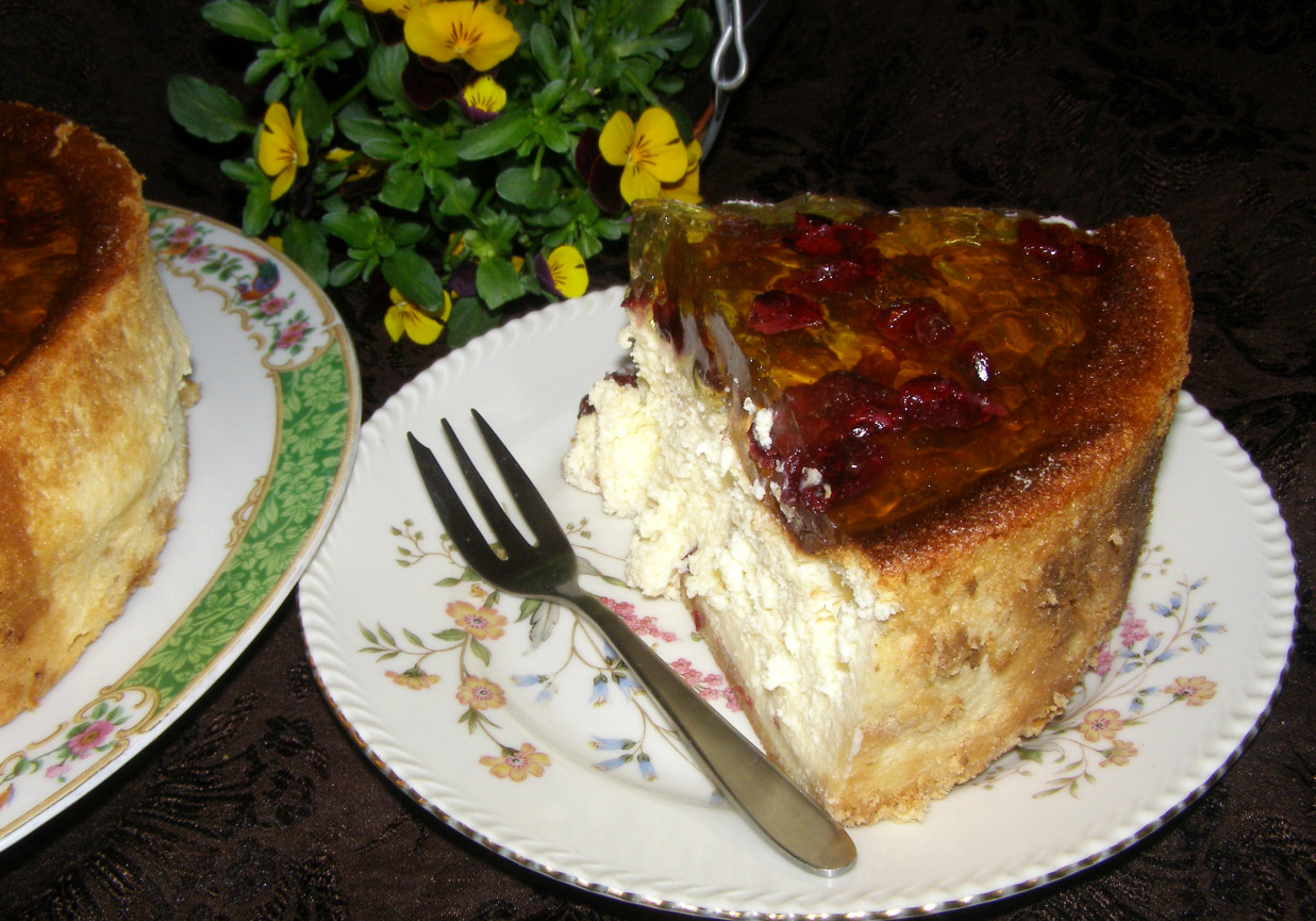 Pyszny pieczony sernik na jogurcie greckim z cytrynową nutą bez tłuszczu... foto