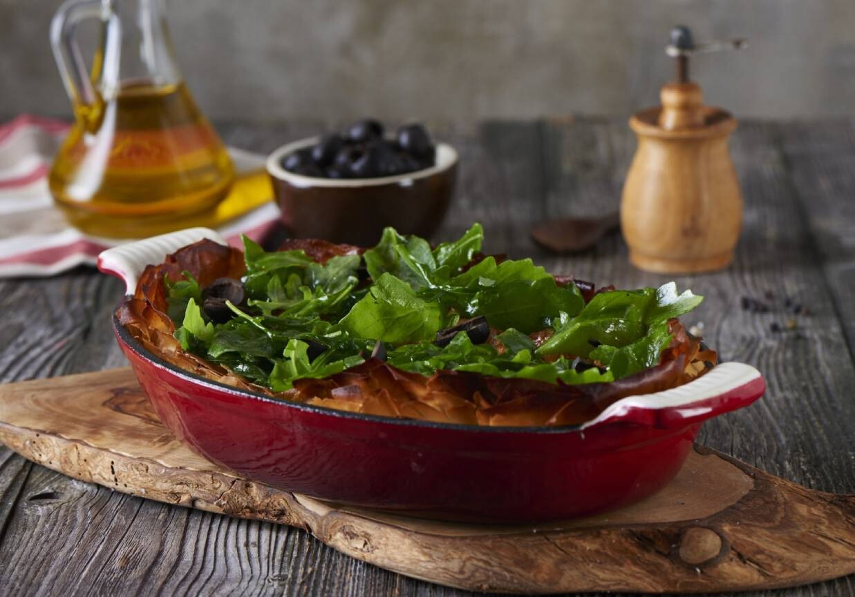 QUICHE ZE SZPINAKIEM I SUSZONYMI POMIDORAMI foto
