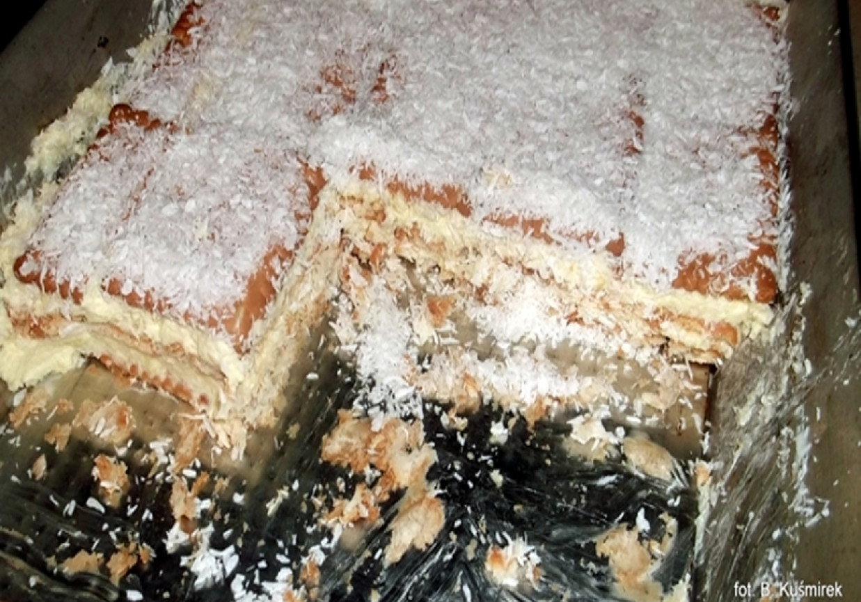 Ciasto Rafaello Na Herbatnikach Duża Blacha www.doradcasmaku.pl