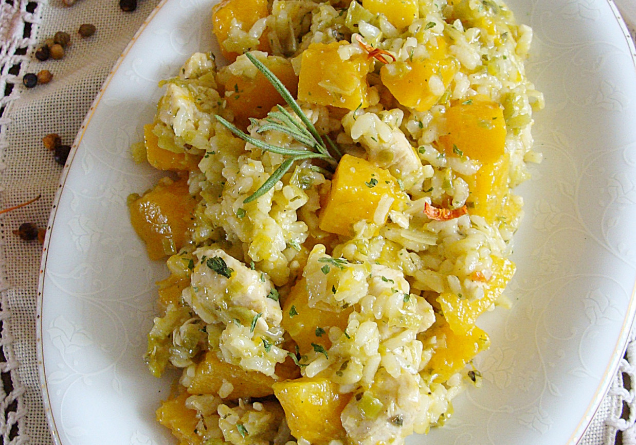 Risotto z dynią kurczakiem i porem DoradcaSmaku.pl