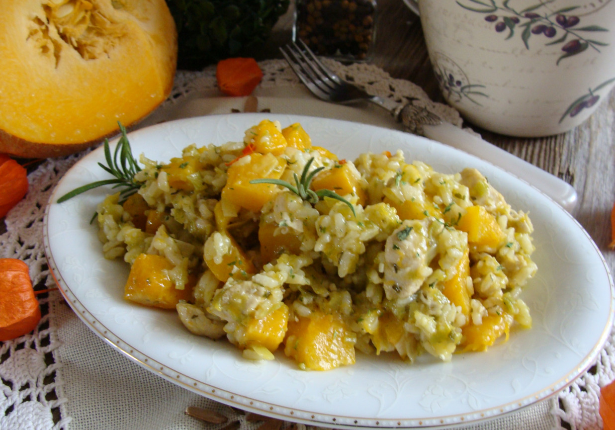 Risotto z dynią kurczakiem i porem DoradcaSmaku.pl