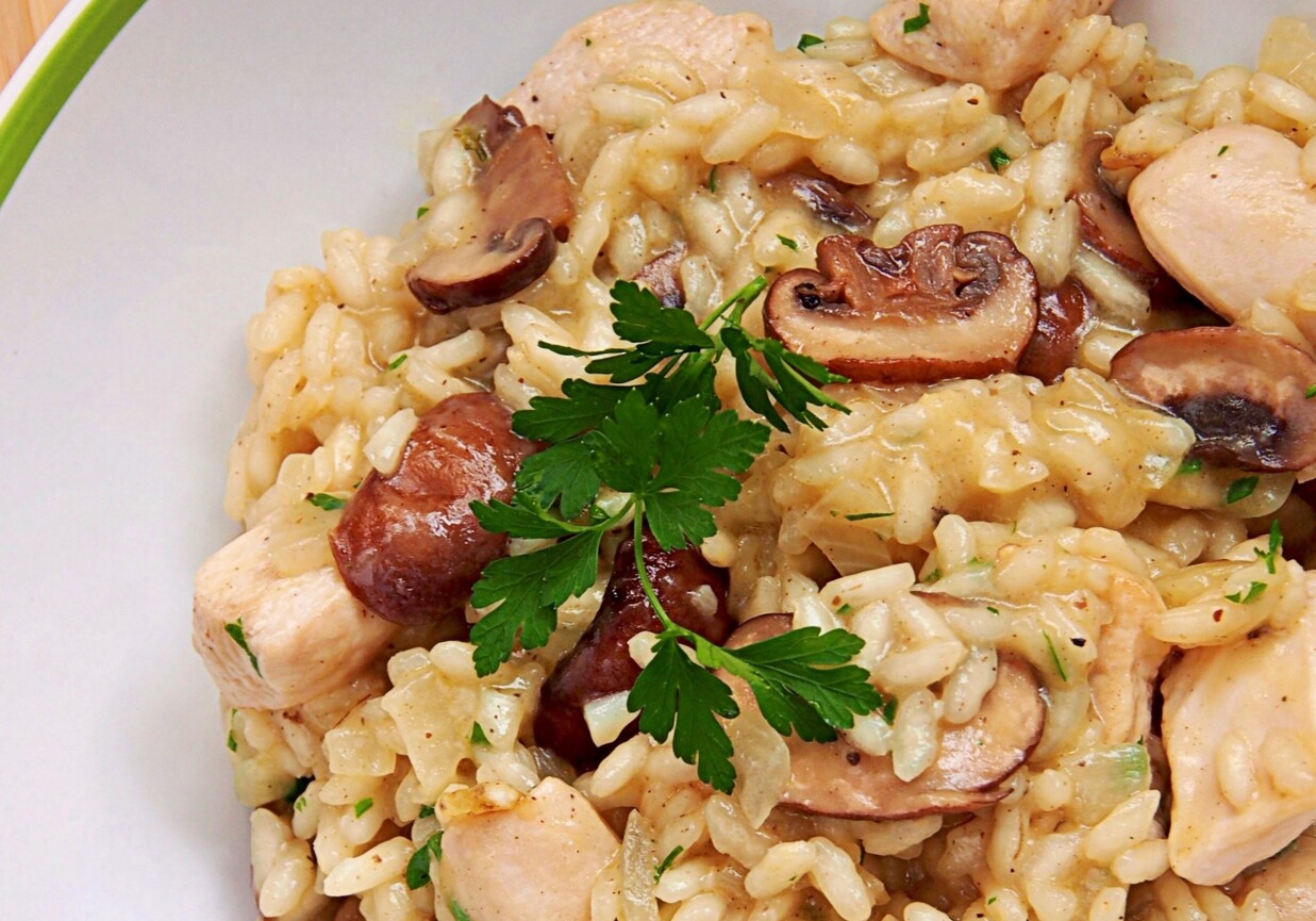 Risotto z kurczakiem i brązowymi pieczarkami DoradcaSmaku.pl