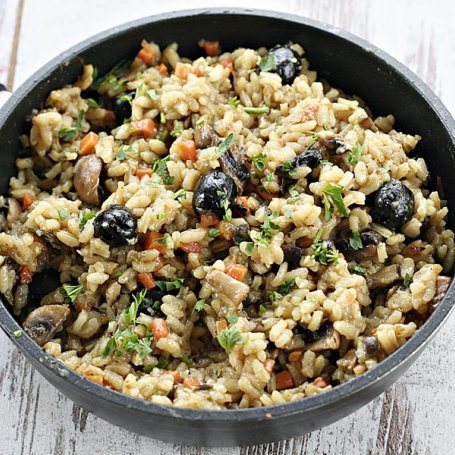 Krok 3 - Risotto z pieczarkami i bakłażanem foto